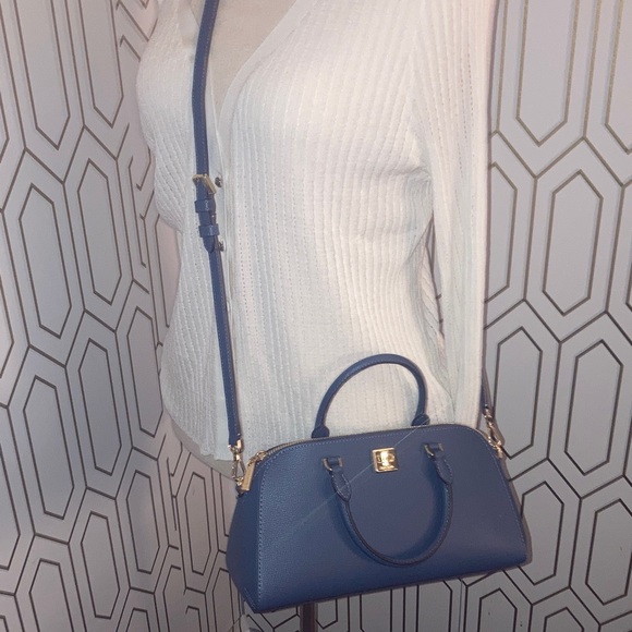 💙NWT Kate Spade New York Phoebe Refined Grain Bluestone  Small Handbag - Picture 2 of 16